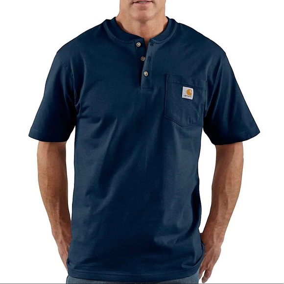 Carhartt Other - NWT CARHARTT LOOSE FIT HEAVYWEIGHT SHORT-SLEEVE POCKET HENLEY T-SHIRT K84 NAVY